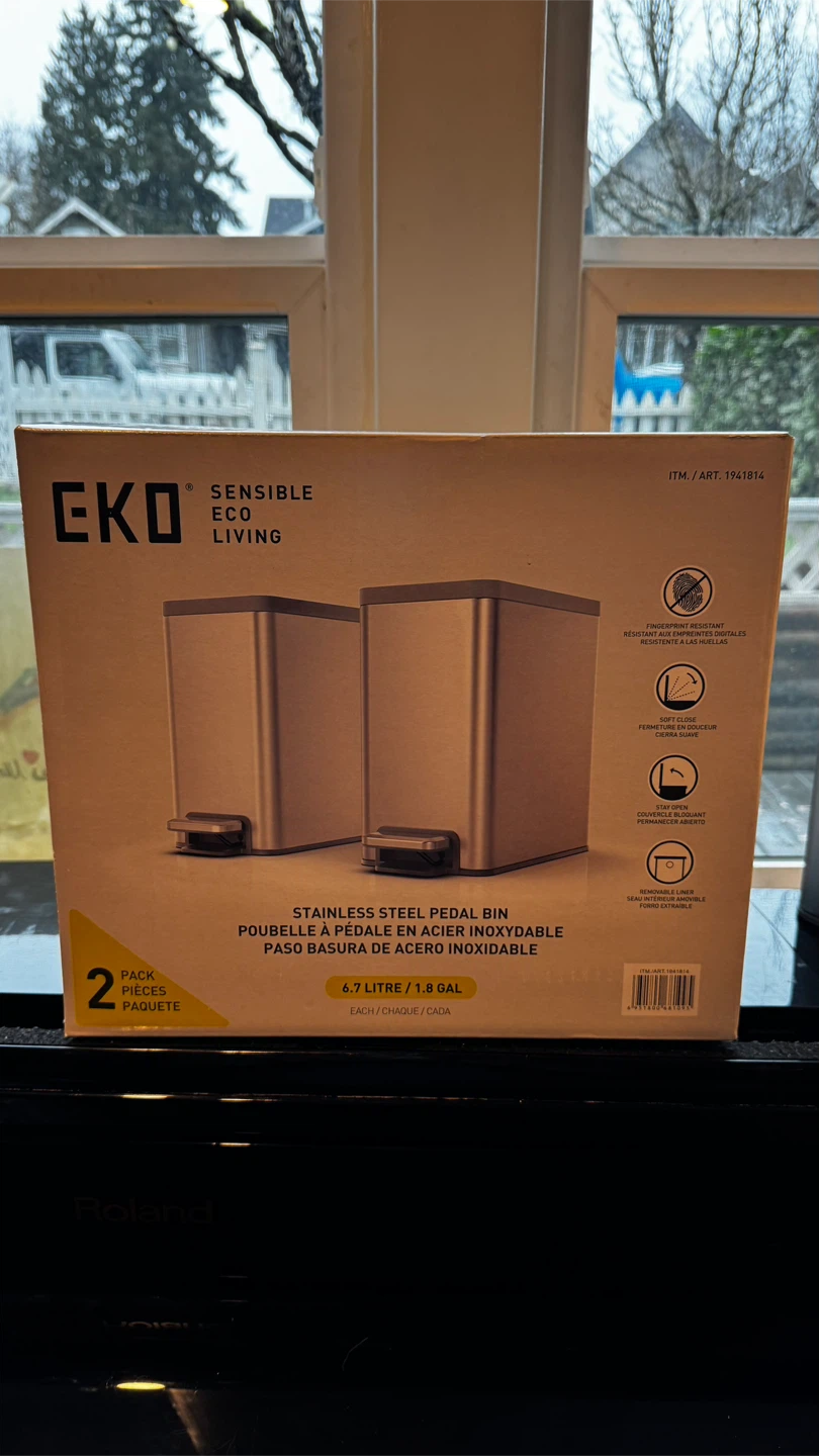 EKO Stainless Soft Close Steel Pedal Bin - 6.7L / 1.8 Gal (1 ) - photo 3