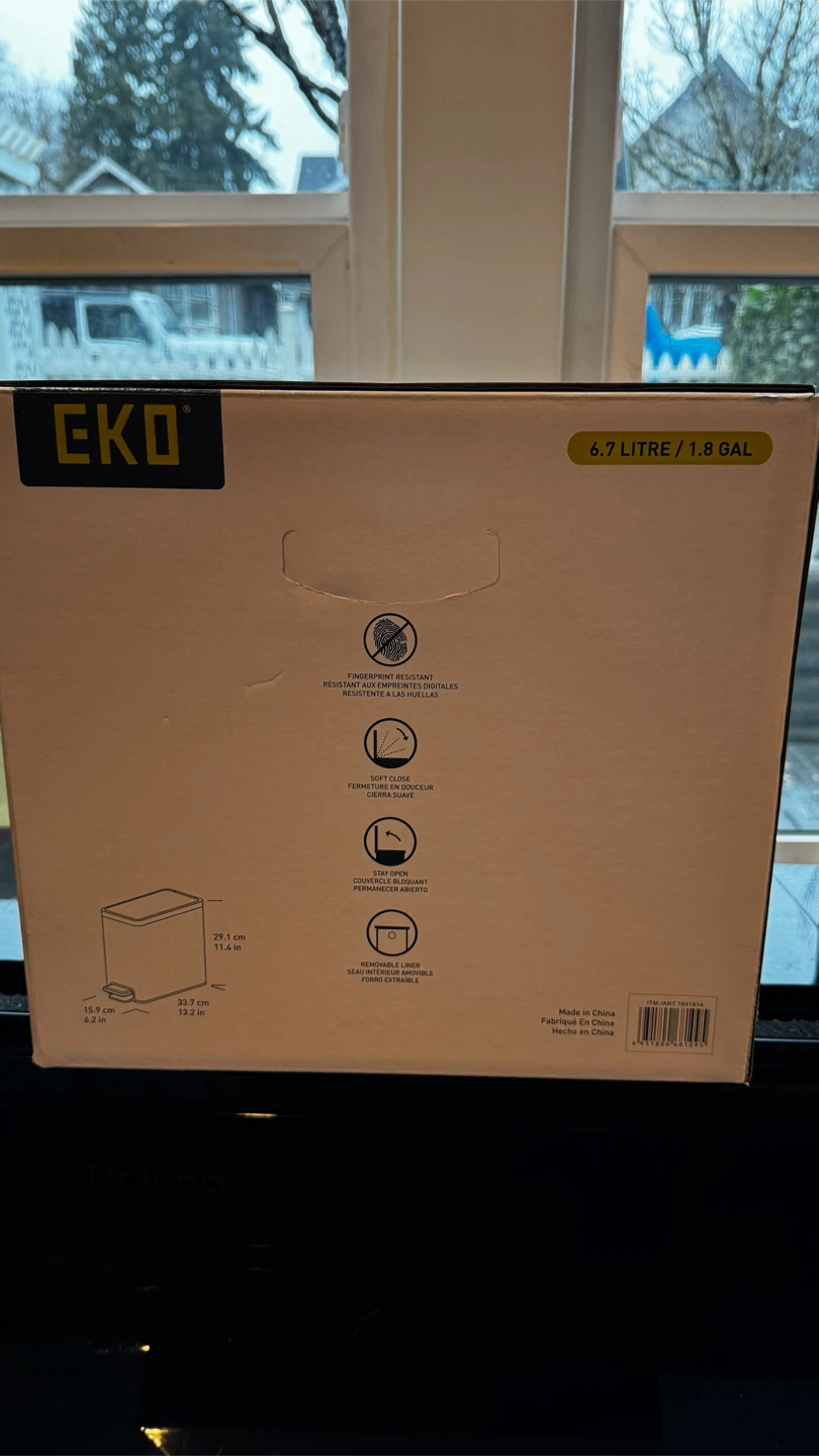 EKO Stainless Soft Close Steel Pedal Bin - 6.7L / 1.8 Gal (1 ) - photo 4