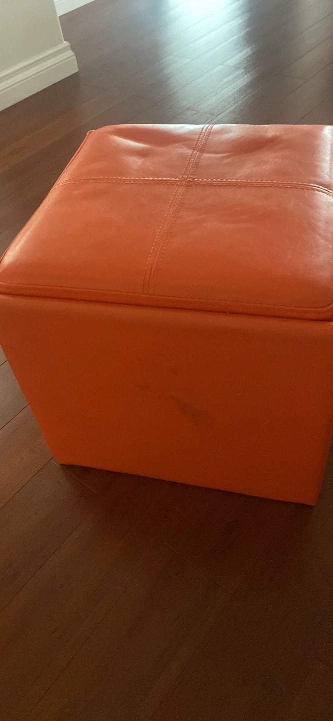 Orange Storage Ottoman - photo 2