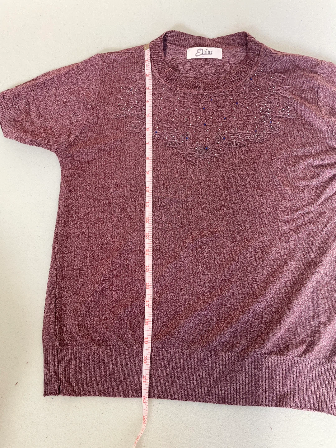 Elaine Women's Knit Top with Rhinestones - Size XL - photo 5