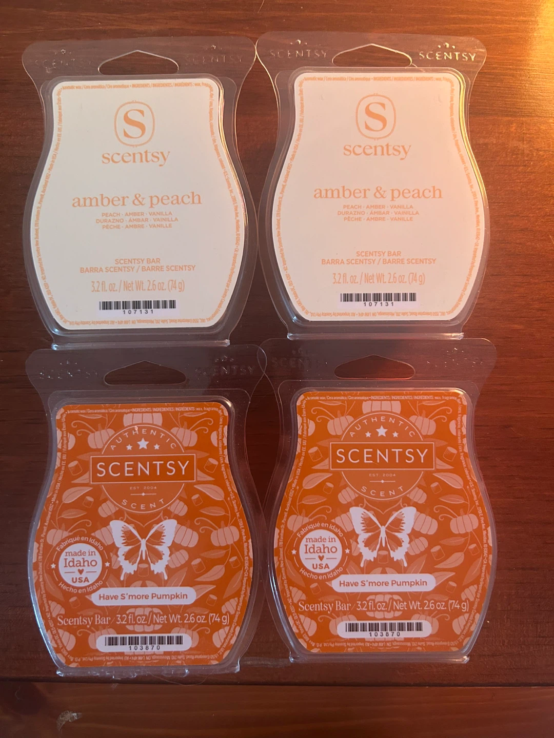 Scentsy Wax Melts - Amber & Peach and Have a "Pumpkin" Spice