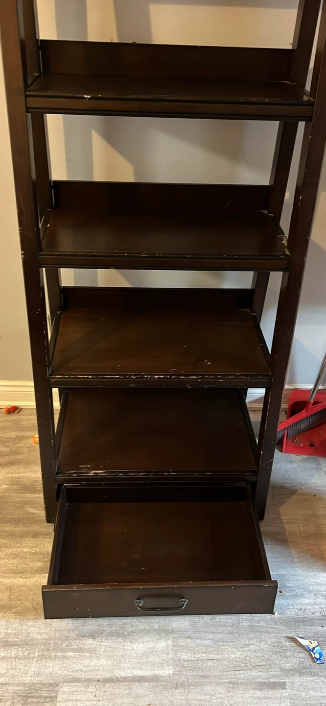 Ladder Bookshelf with Drawer - photo 5