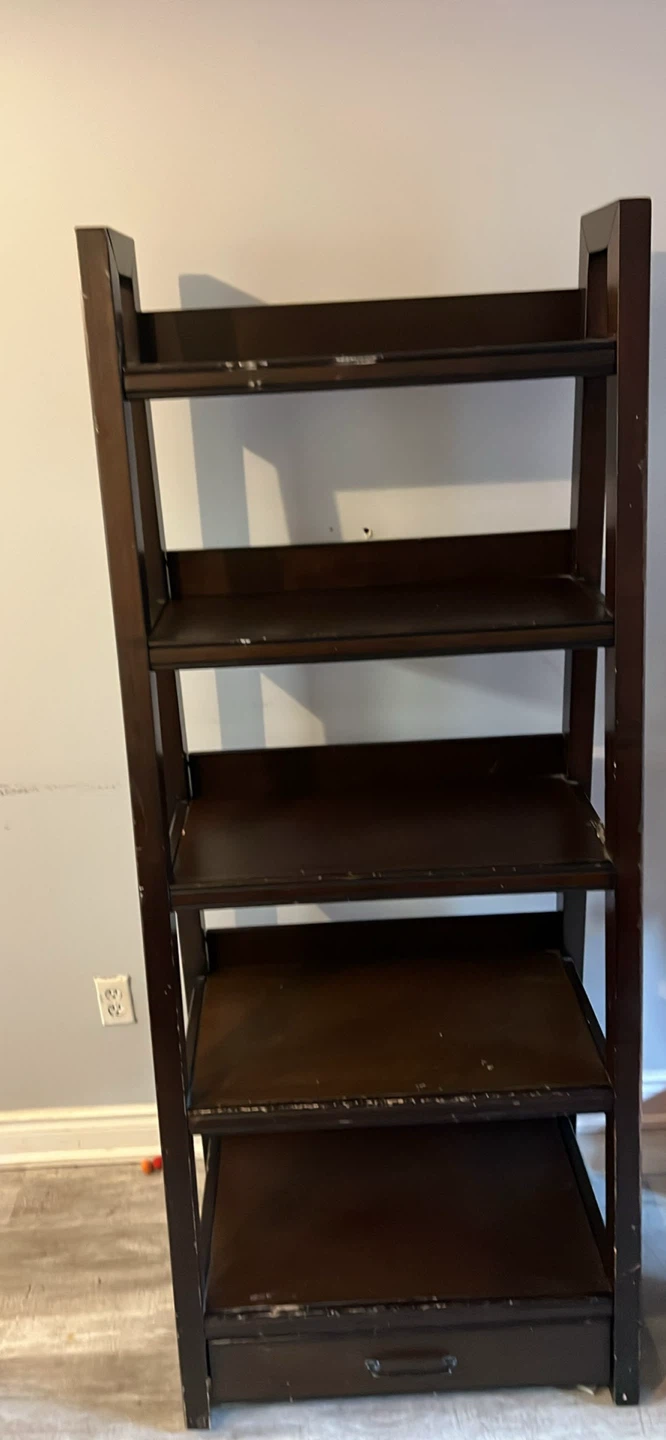 Ladder Bookshelf with Drawer