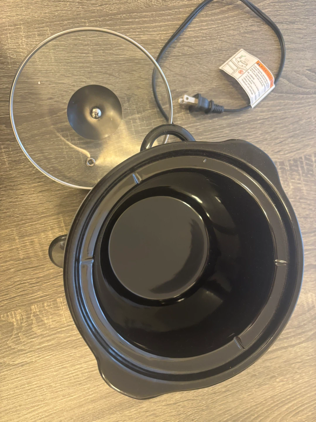 2Qt Black Slow Cooker with Glass Lid - photo 2