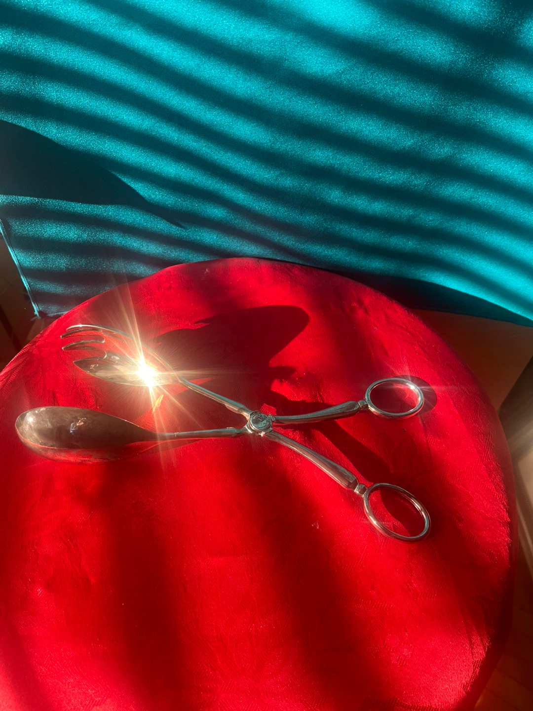 Vintage Silver Salad Server Tongs