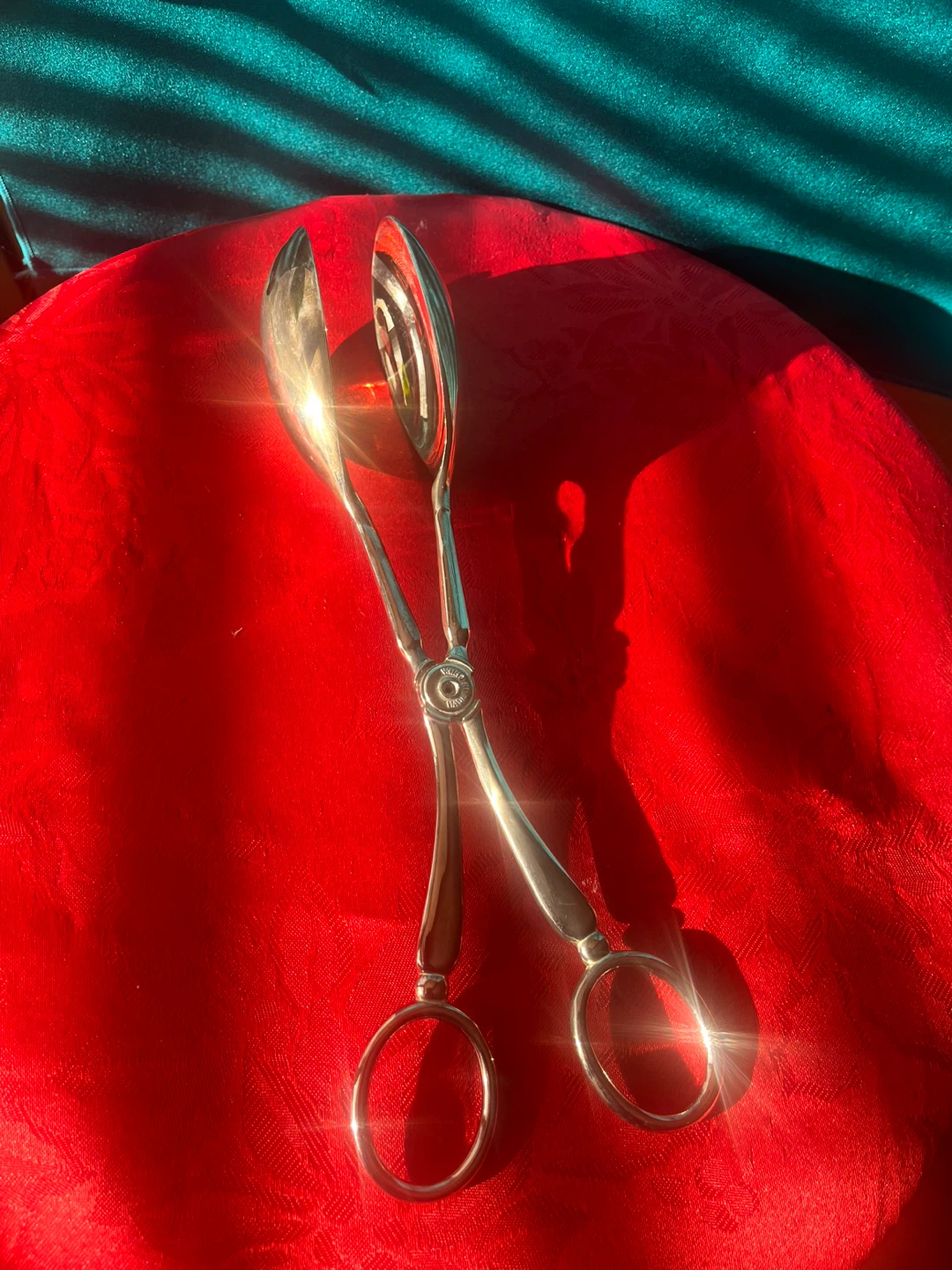 Vintage Silver Salad Server Tongs - photo 2