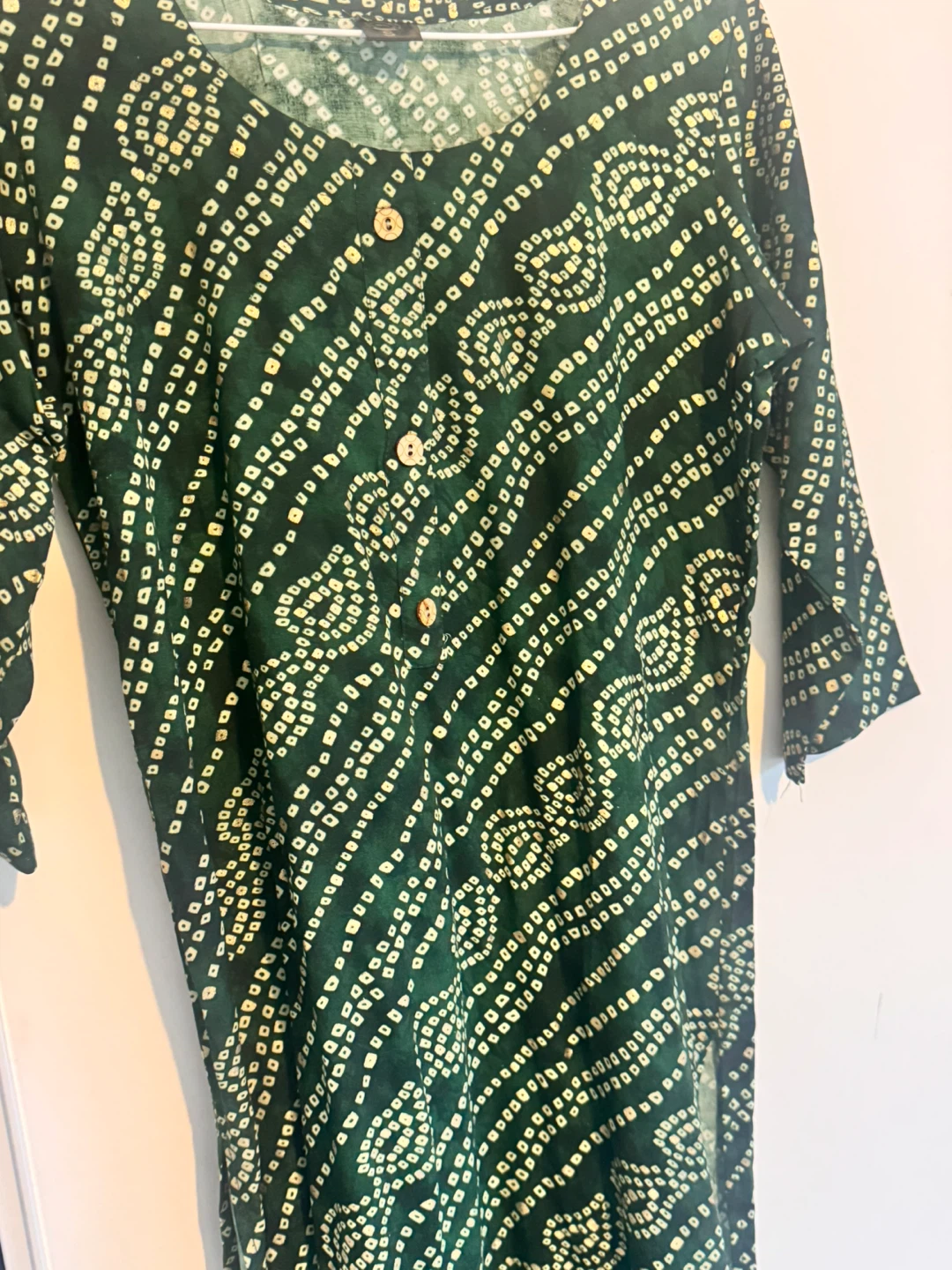 Green Bandhani Print Kurti