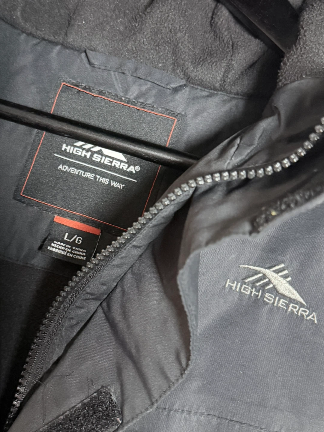 High Sierra Black Hooded Jacket Size L/G - photo 4