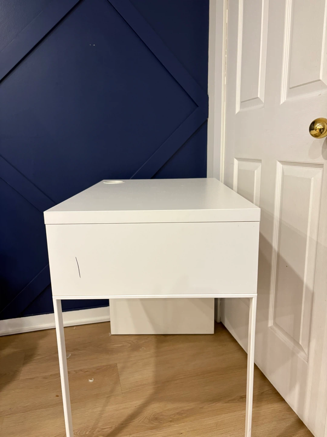 White minimalist desk