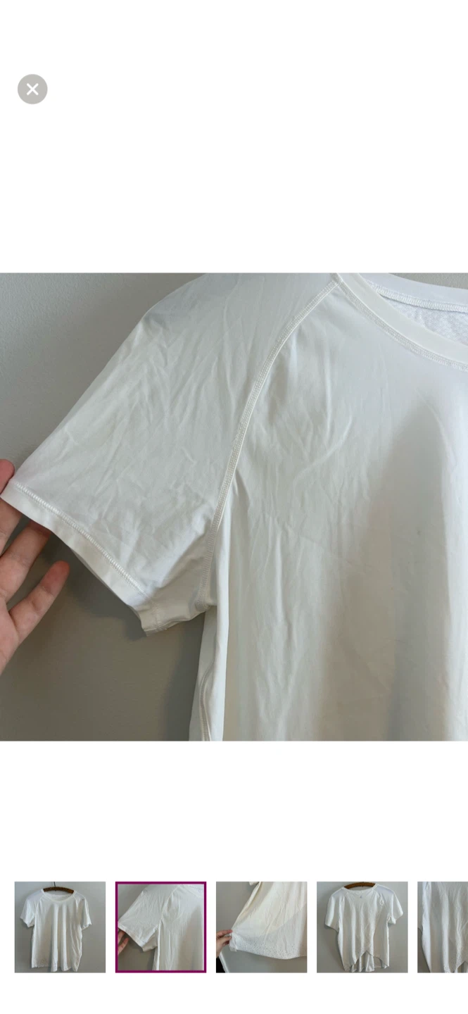 Lululemon White T-Shirt with Perforated Hem - photo 2