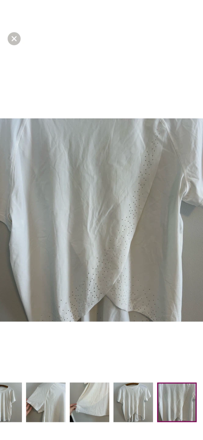 Lululemon White T-Shirt with Perforated Hem - photo 5