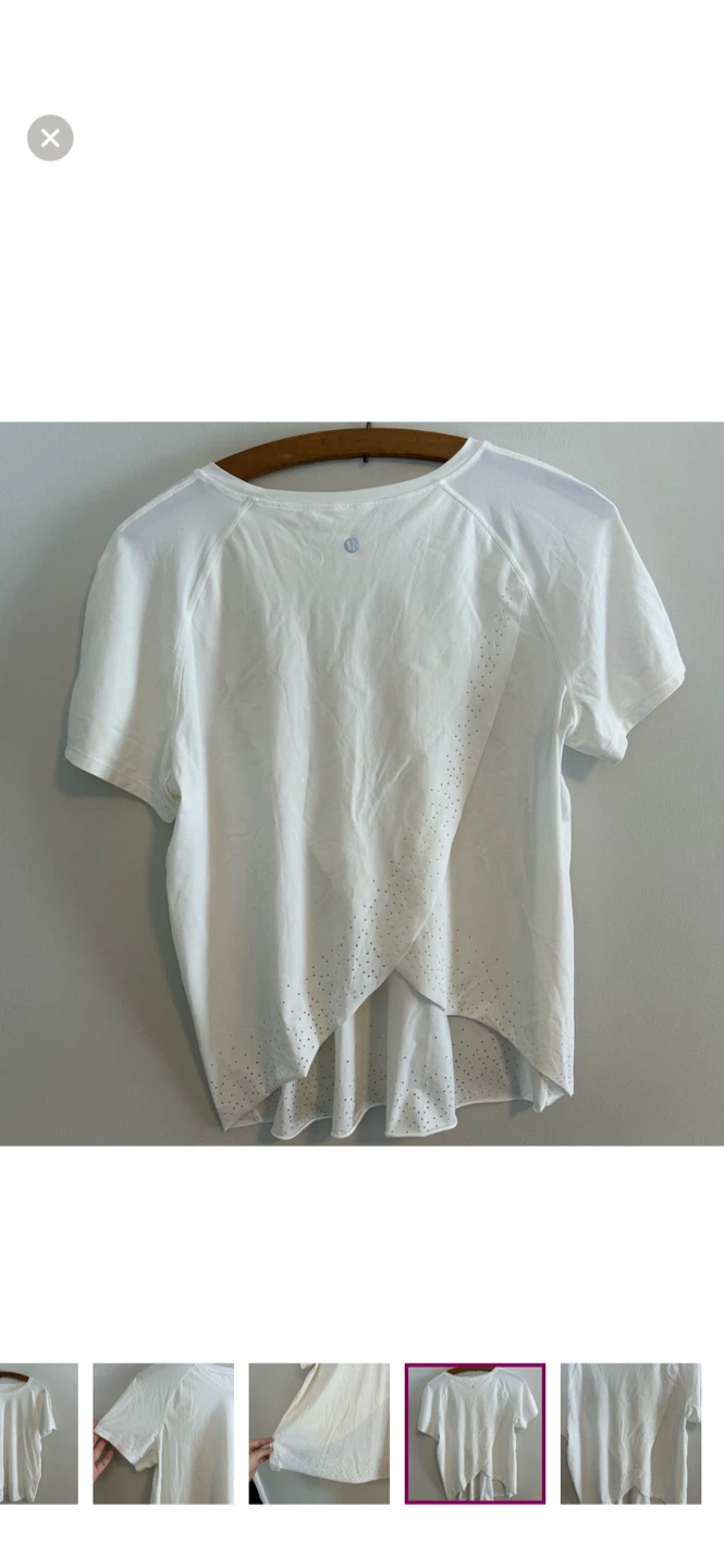 Lululemon White T-Shirt with Perforated Hem - photo 4