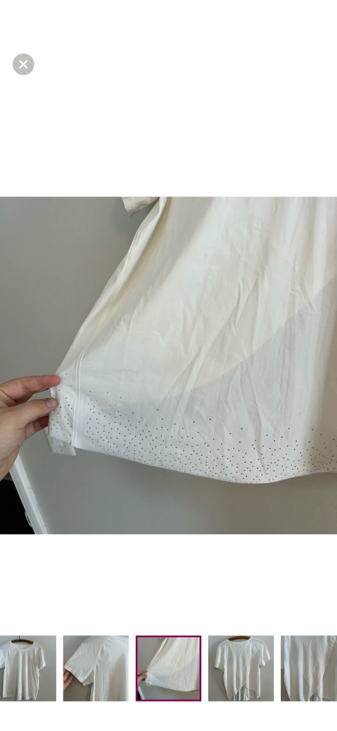 Lululemon White T-Shirt with Perforated Hem - photo 3