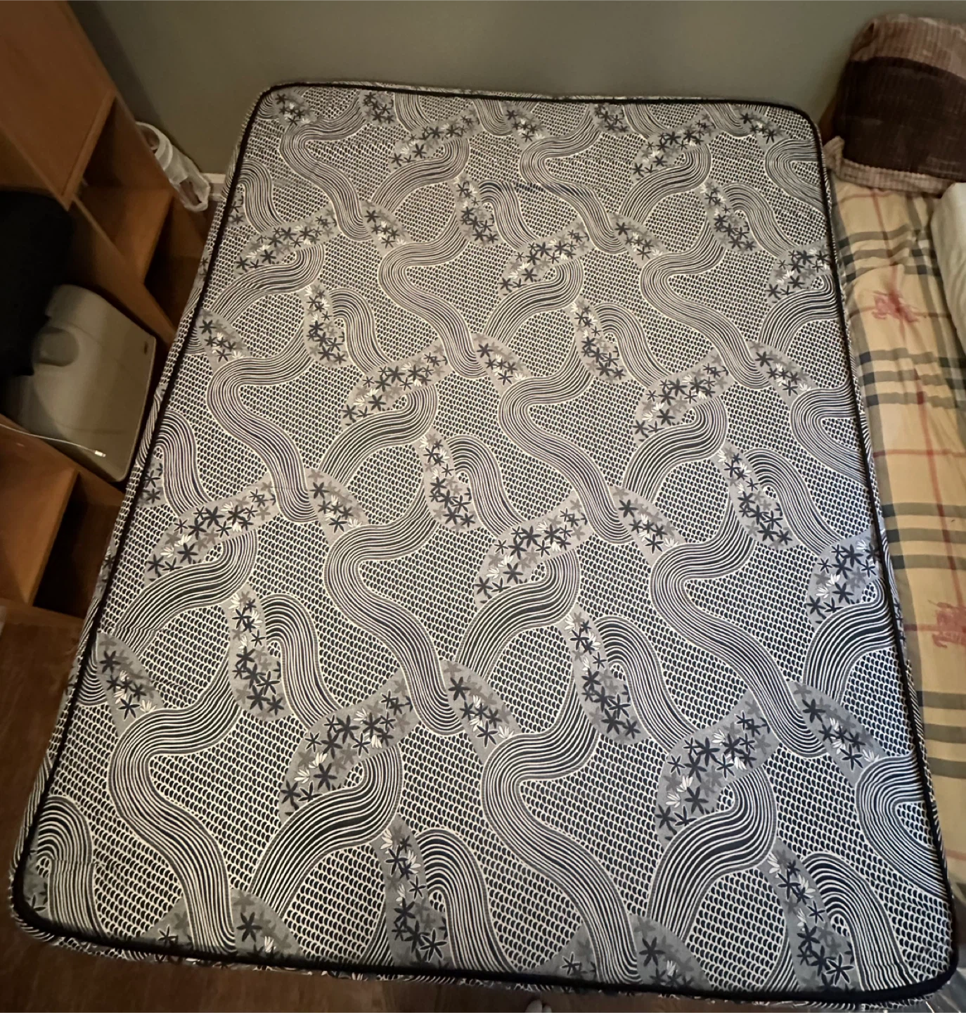 Mattress with Modern Swirl Pattern