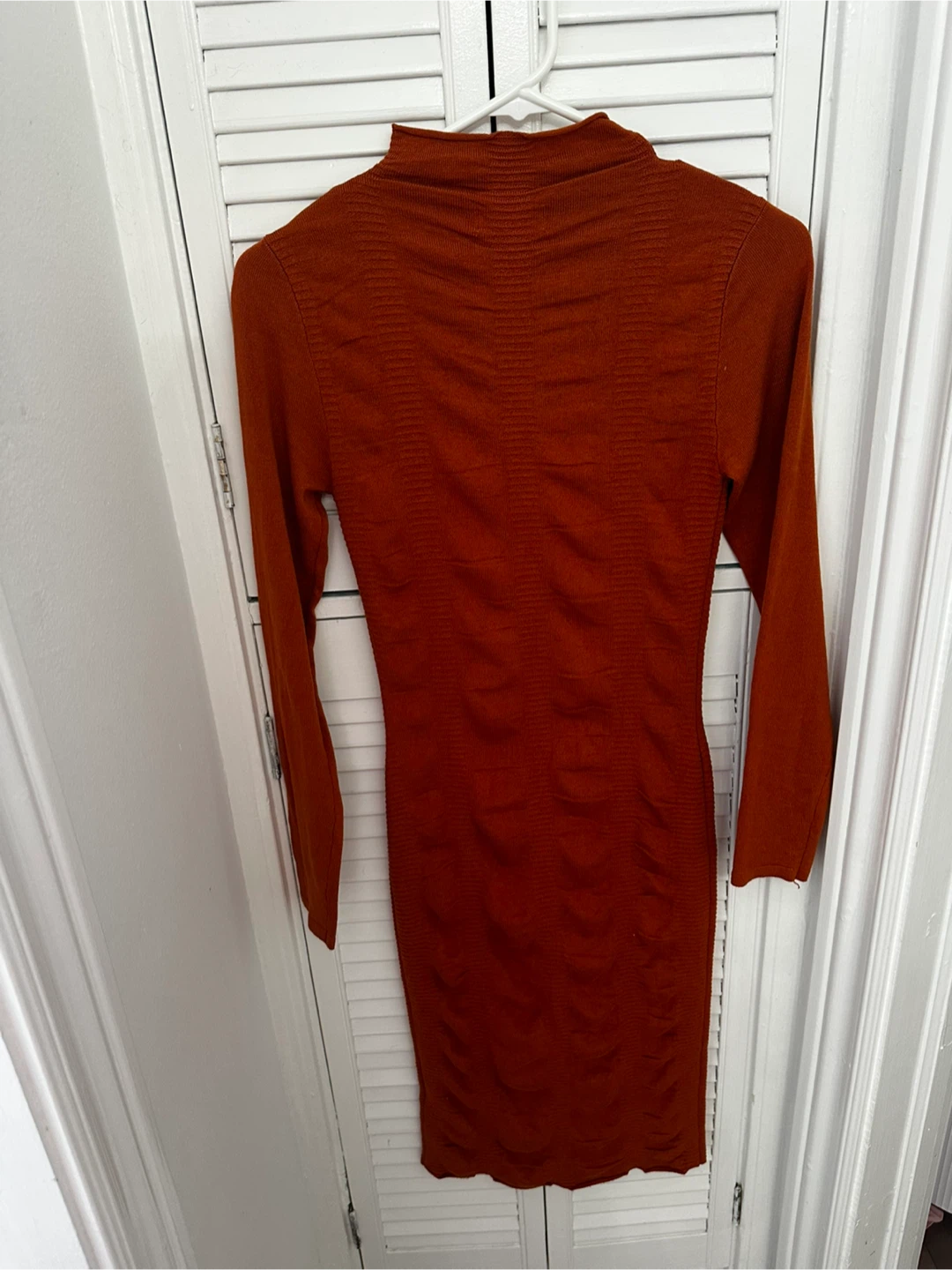Orange Knit Dress - Small