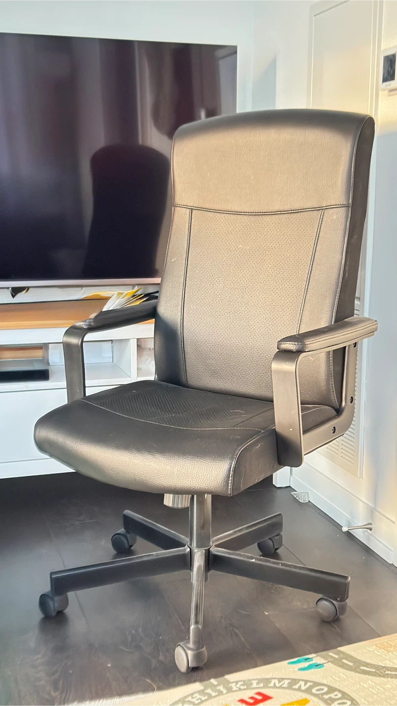 Black Faux Leather Office Chair