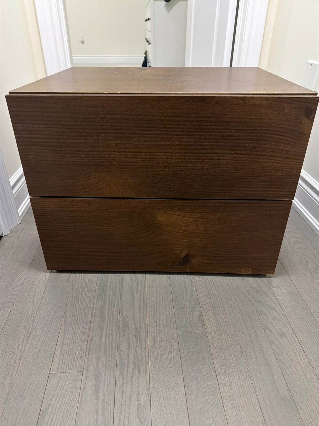 Wooden Nightstand with Two Drawers - photo 2