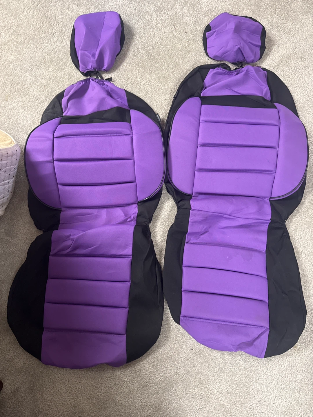Purple and Black Car Seat Covers