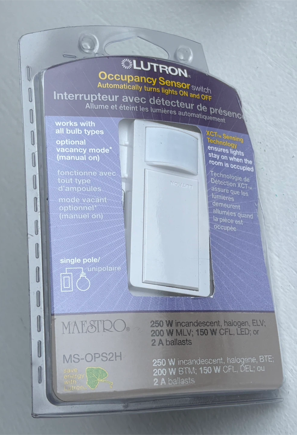 Lutron Maestro Occupancy Sensor Switch MS-OPS2H