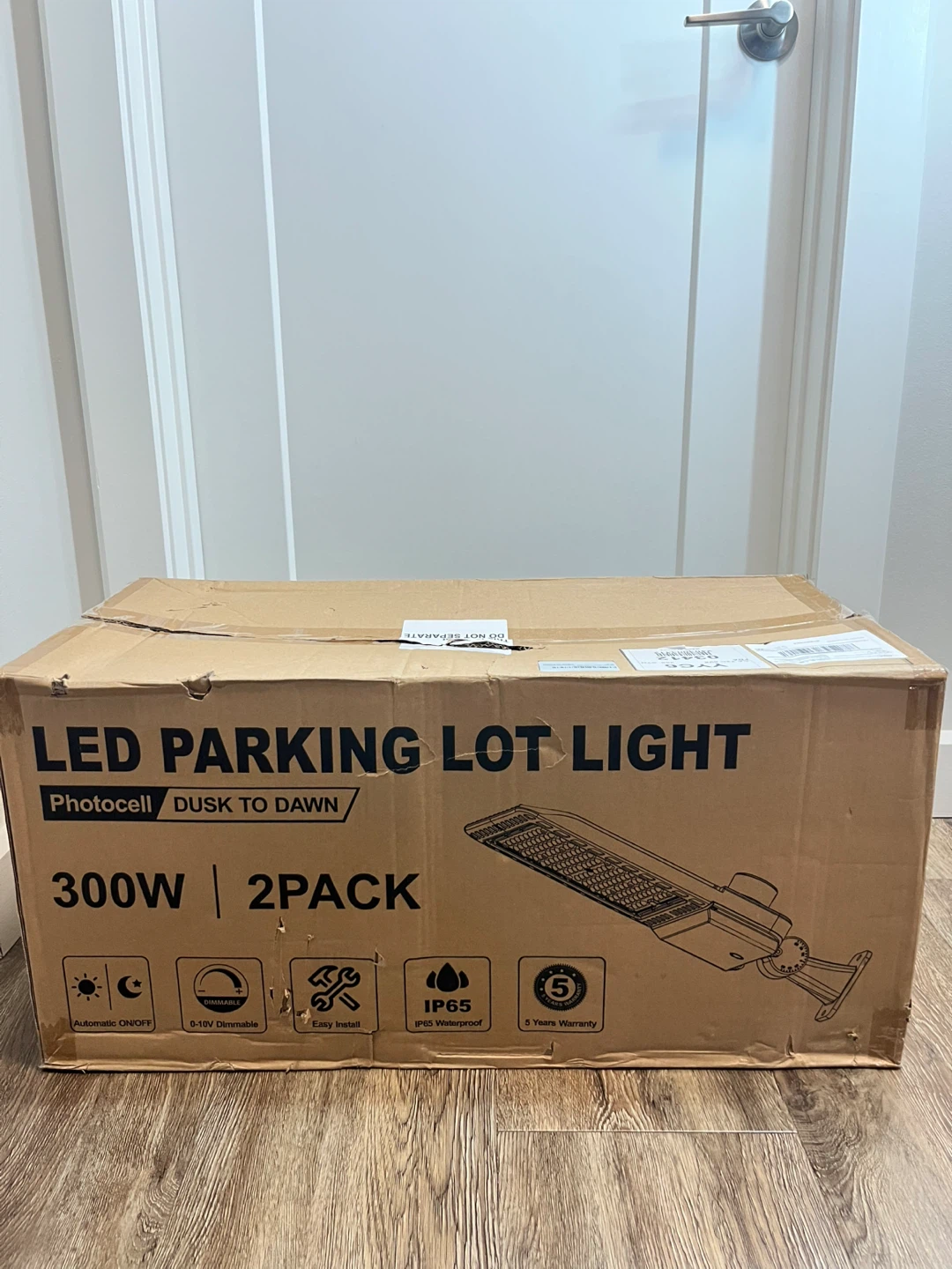 LED Parking Lot Light - 300W, 2 Pack, Dusk to Dawn