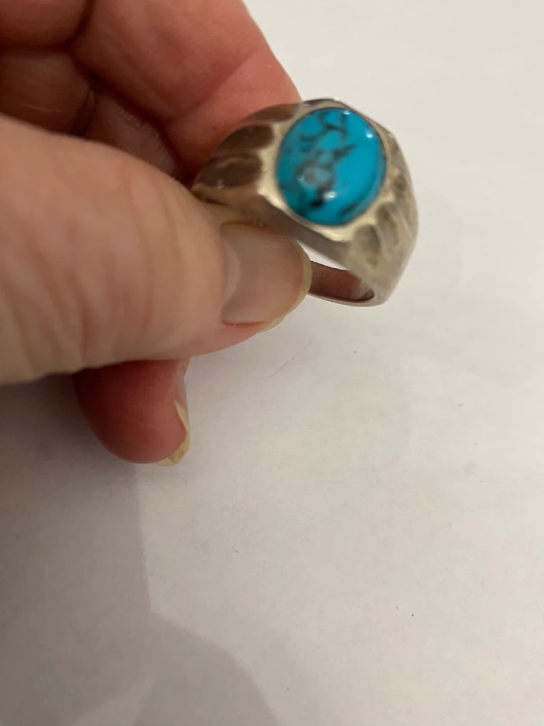 Silver and turquoise ring - photo 2
