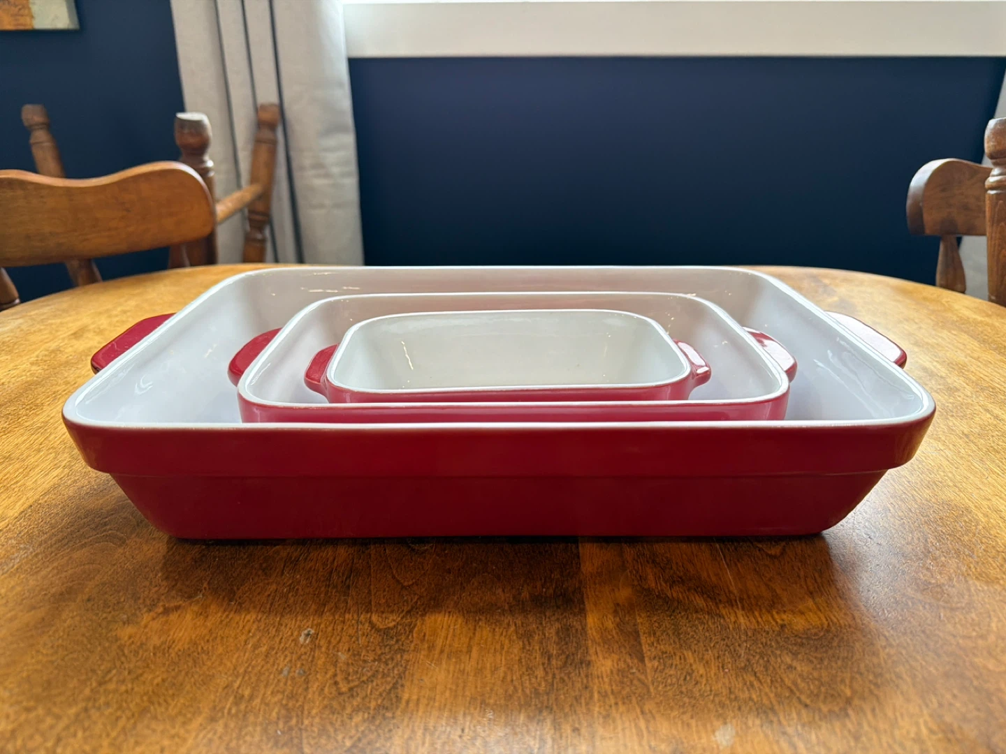 Kitchenaid Baking Dish Set - Red and White Ceramic