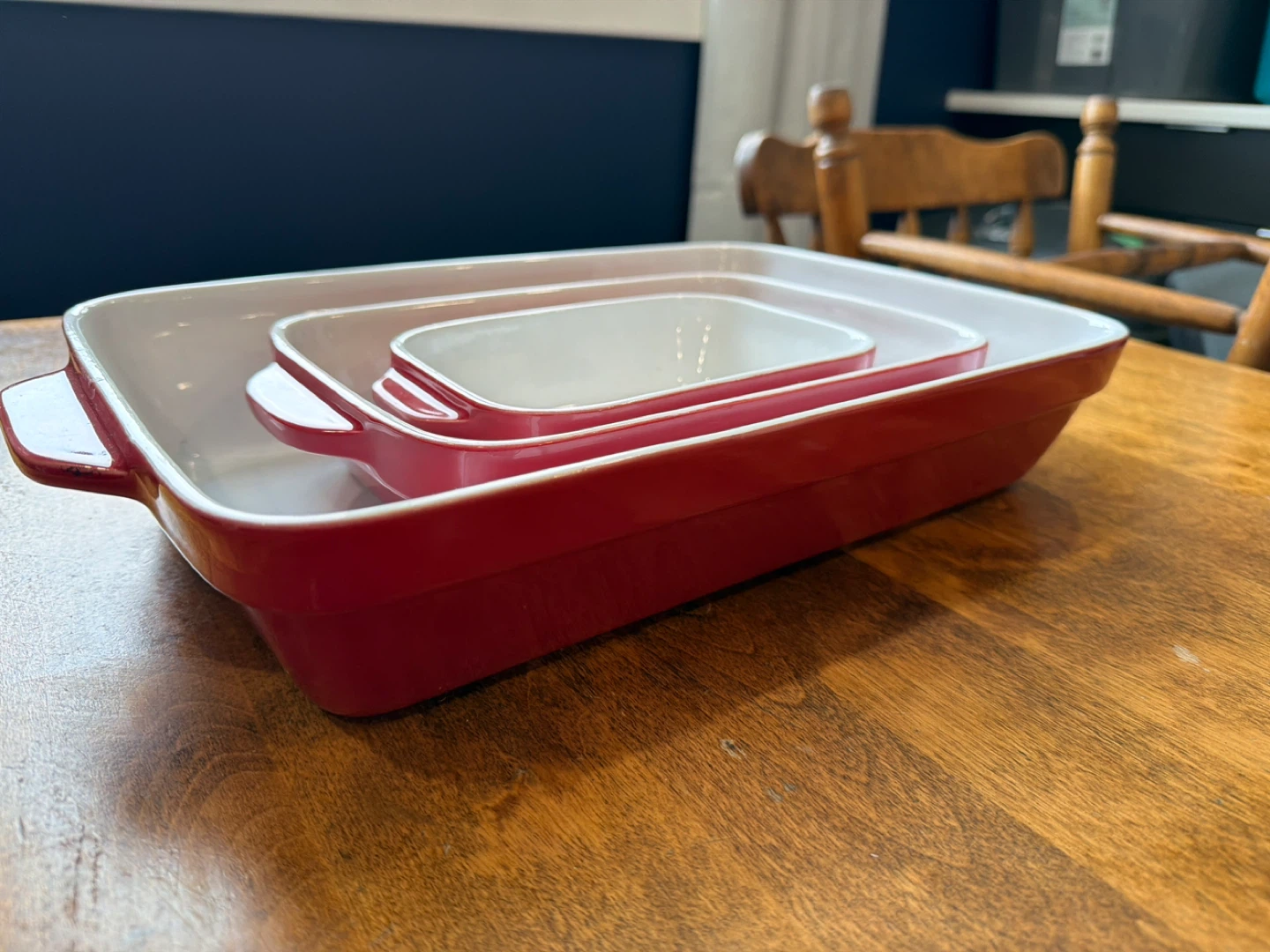 Kitchenaid Baking Dish Set - Red and White Ceramic - photo 2