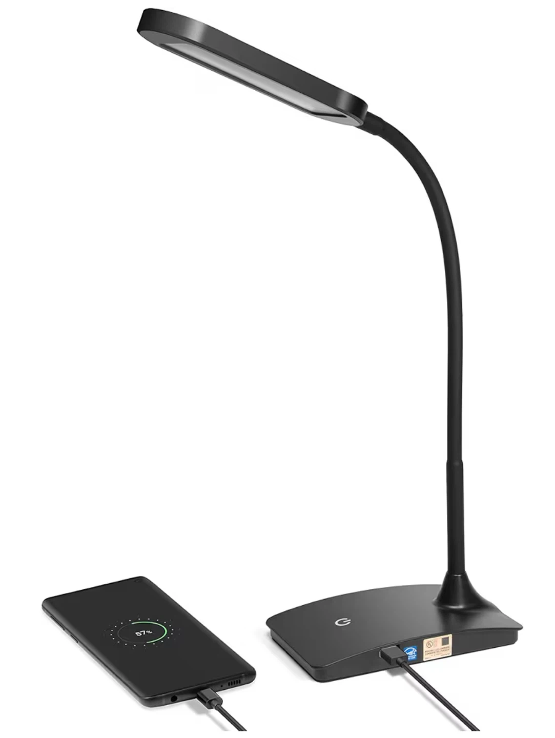 Ivy LED Desk Lamp with USB Port - Black - photo 5