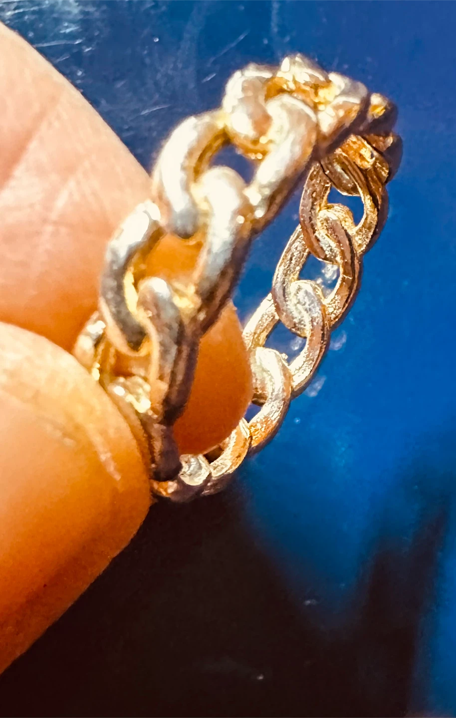 Gold Tone Chain Link Ring - photo 2