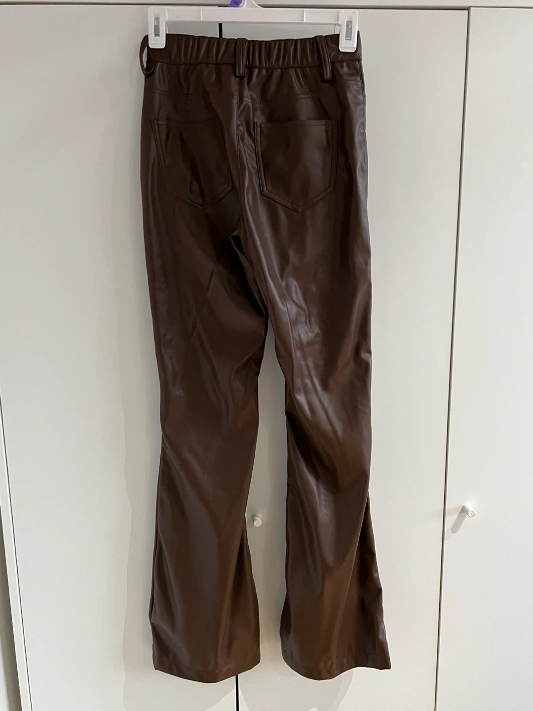 Bluenotes DENIM Brown Faux Leather Flare Pants - photo 2