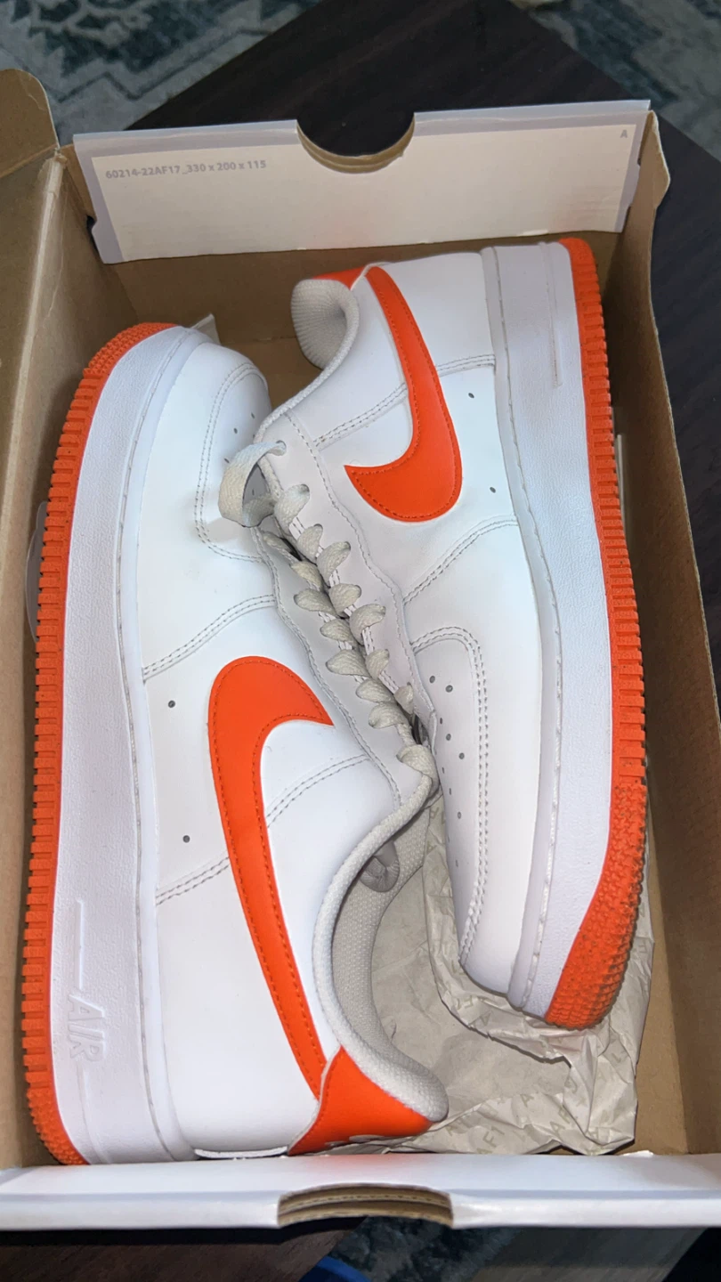 Nike Air Force 1 Sneakers White/Orange - photo 2