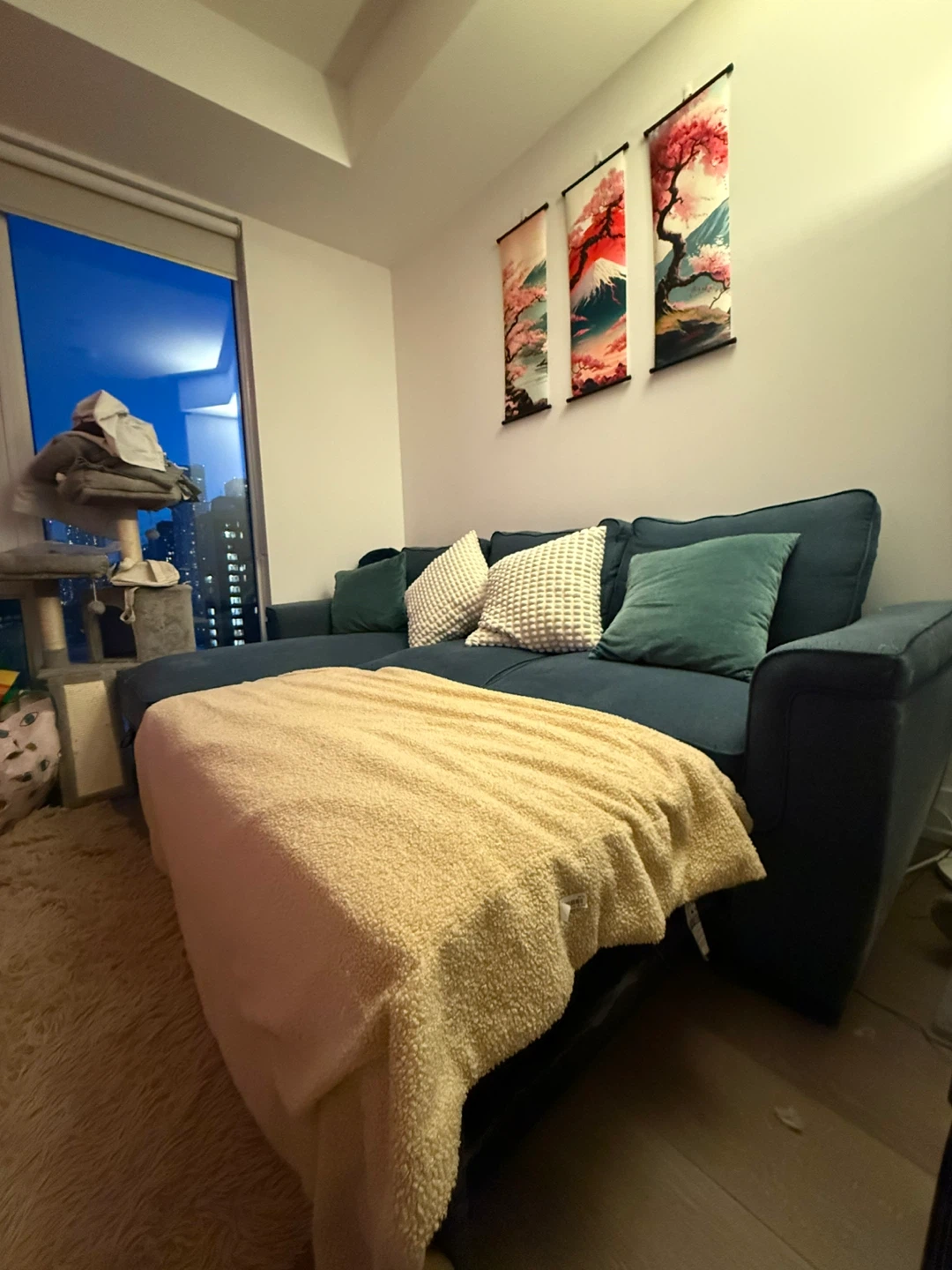 Blue Sectional Sofa with Chaise - photo 4