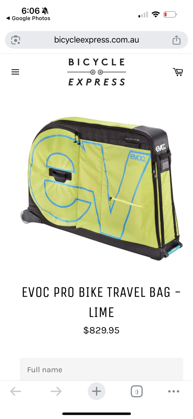 EVOC Pro Bike Travel Bag - Lime
