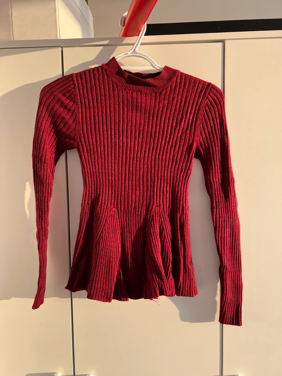 Ribbed burgundy Shirt/ Sweater