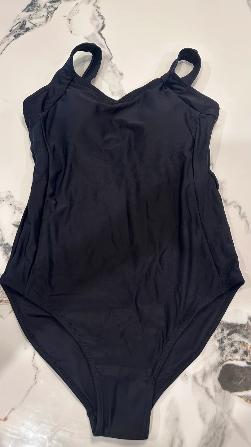 Black One-Piece Swimsuit - Size S - adjustable straps  -New