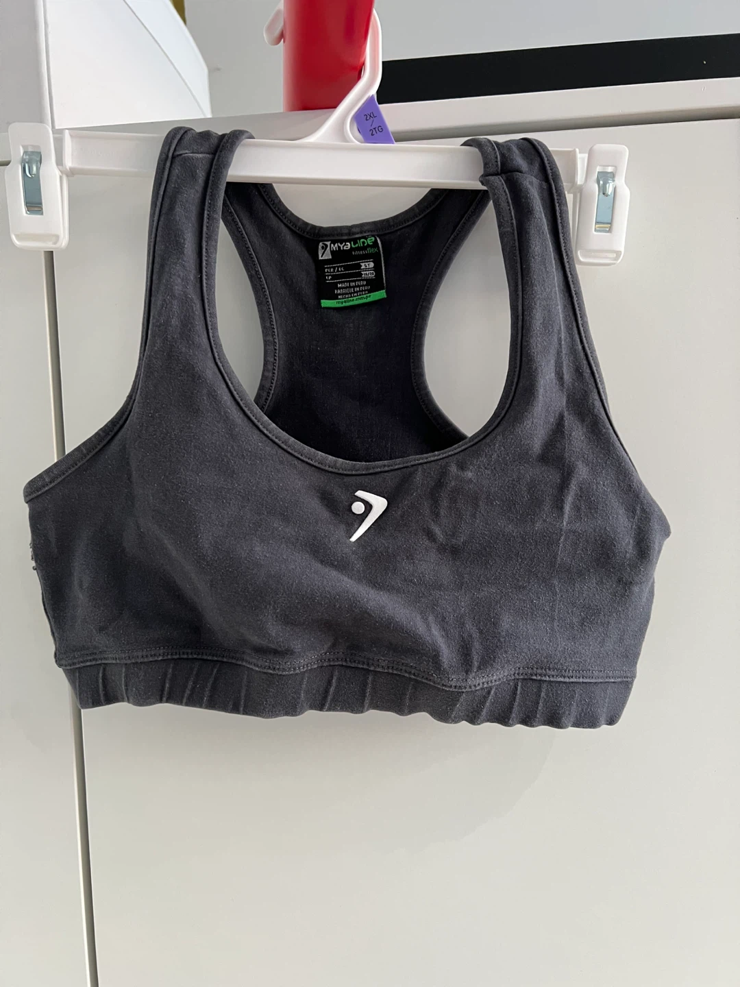 MYALINE Fitness Tank Top Sports Bra Gray Size S