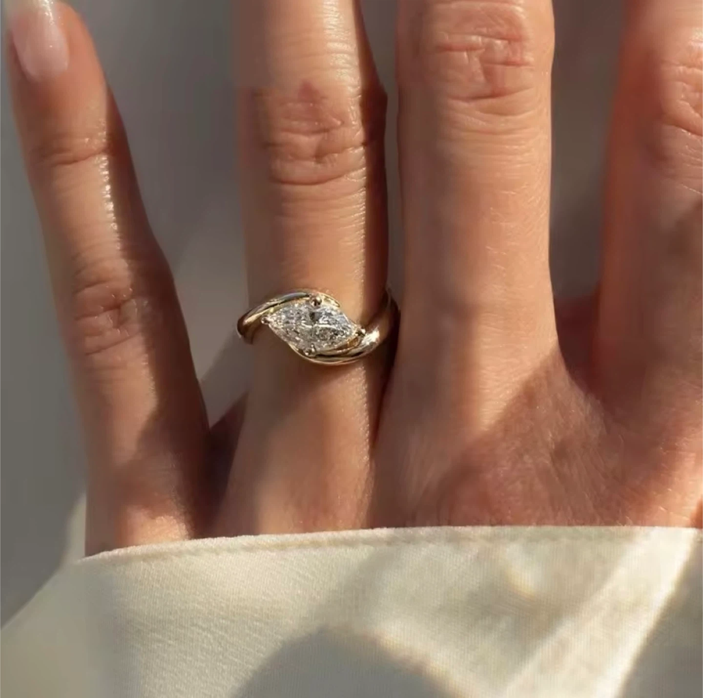 Moissanite Marquise Cut Engagement Ring - photo 2