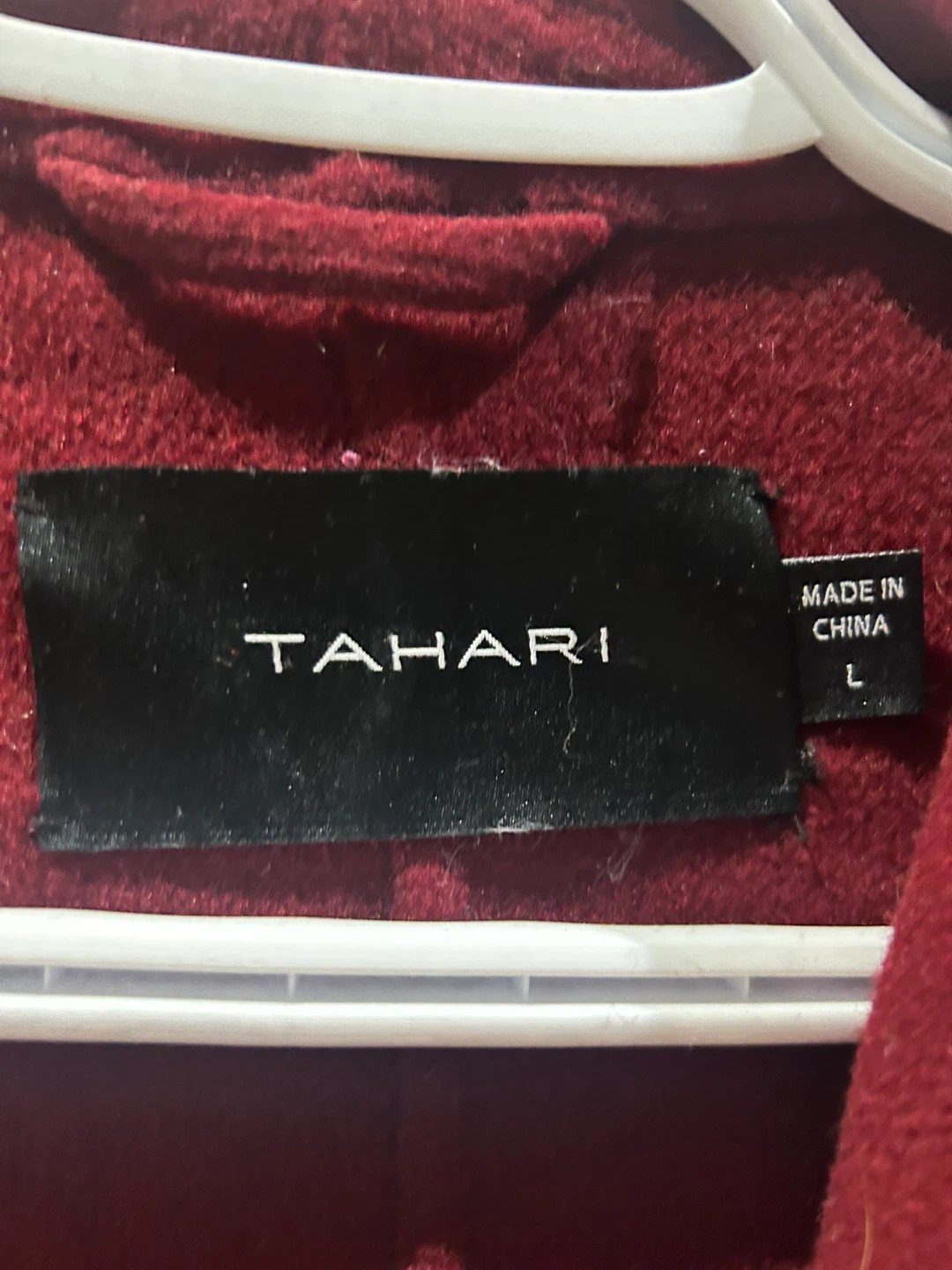 Tahari Women's Burgundy Wool Blend Coat - Size L - photo 5