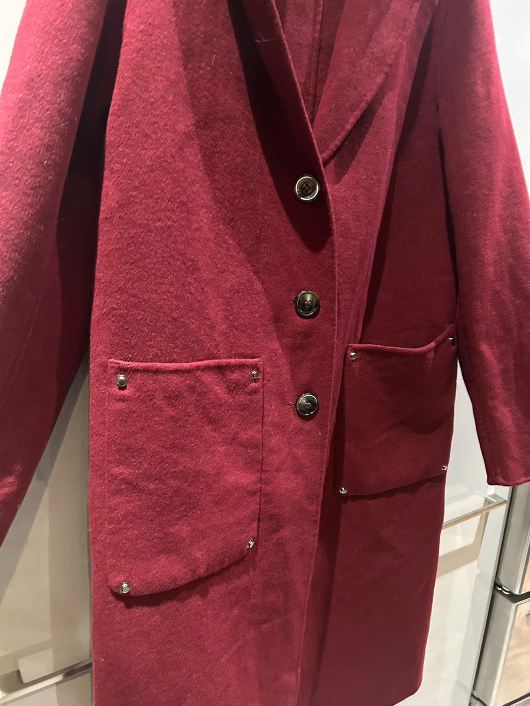 Tahari Women's Burgundy Wool Blend Coat - Size L - photo 2