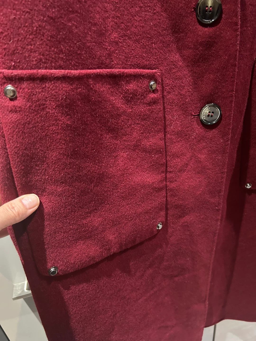 Tahari Women's Burgundy Wool Blend Coat - Size L - photo 4