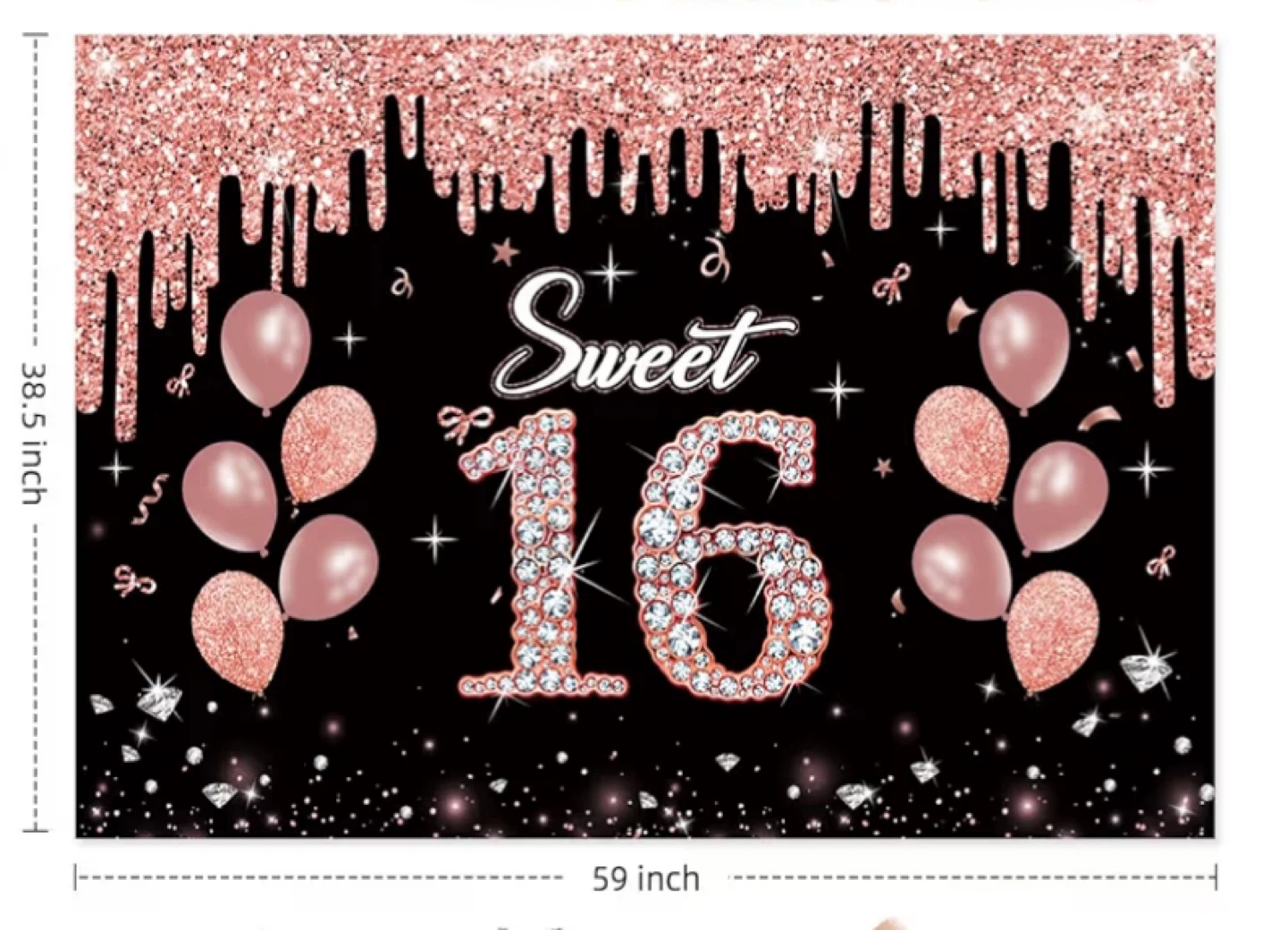 Sweet 16 Birthday Banner and Tiara Set