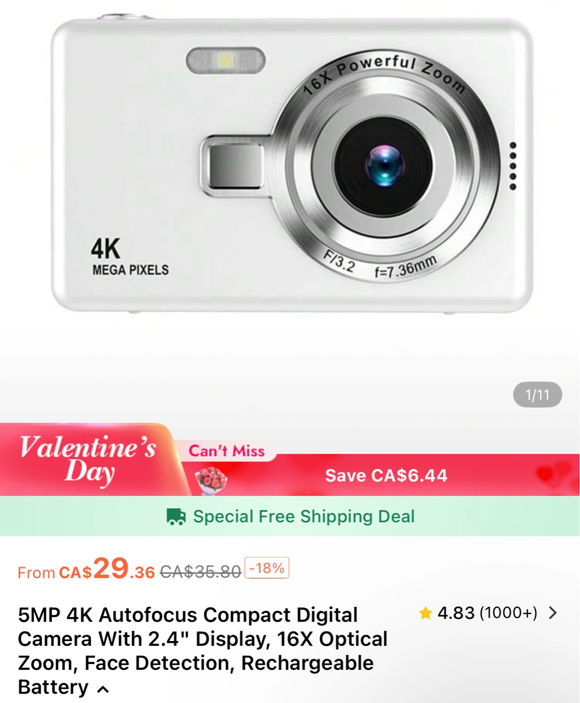White Digital camera - photo 3