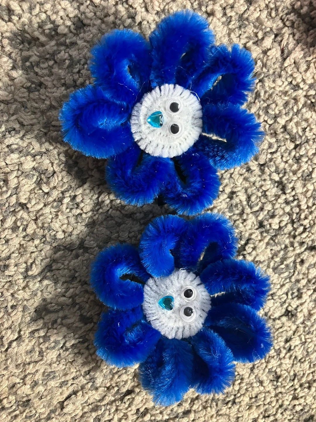 Handmade Fuzzy Flower Hair Clips