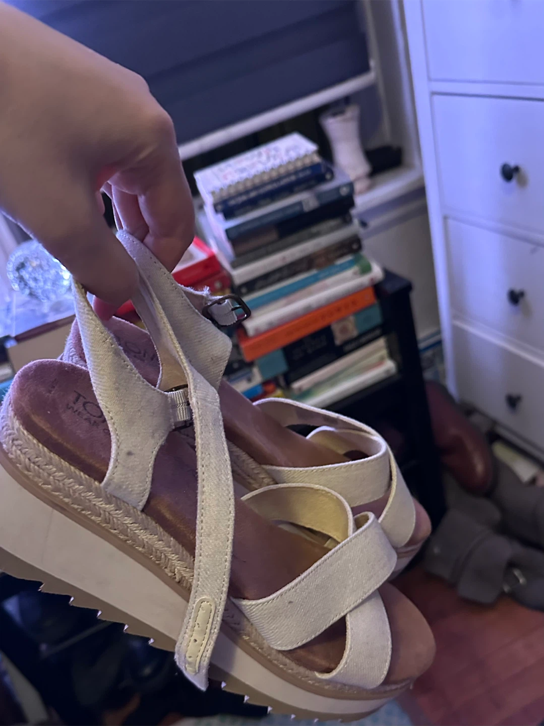 TOMS White Espadrille Platform Sandals - photo 2
