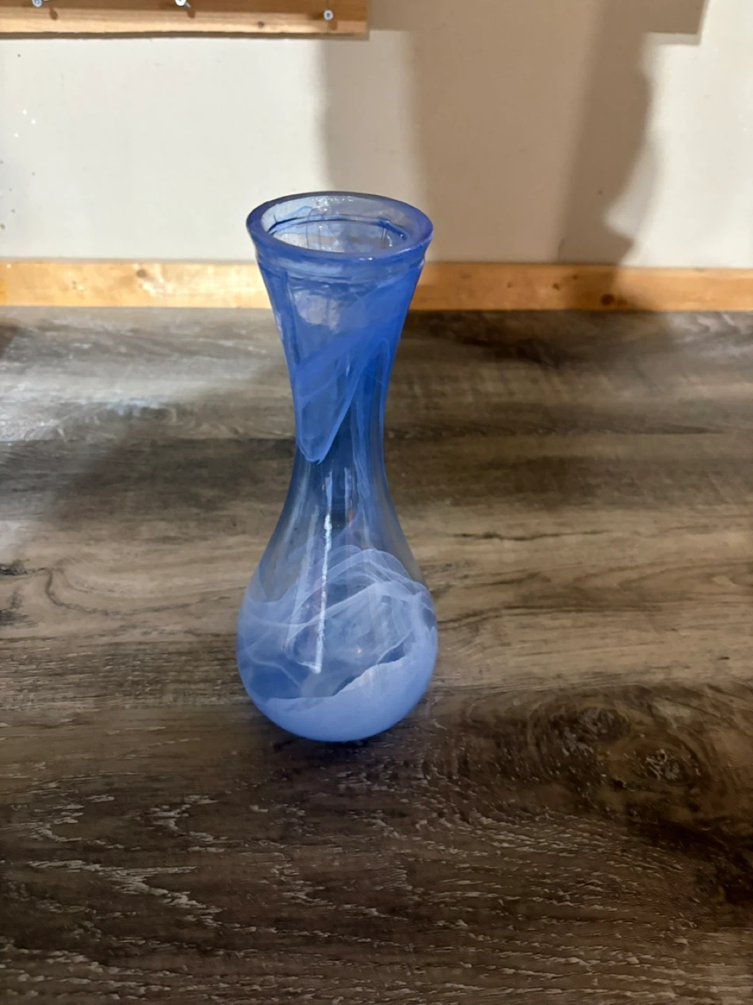 Blue Swirl Glass Vase