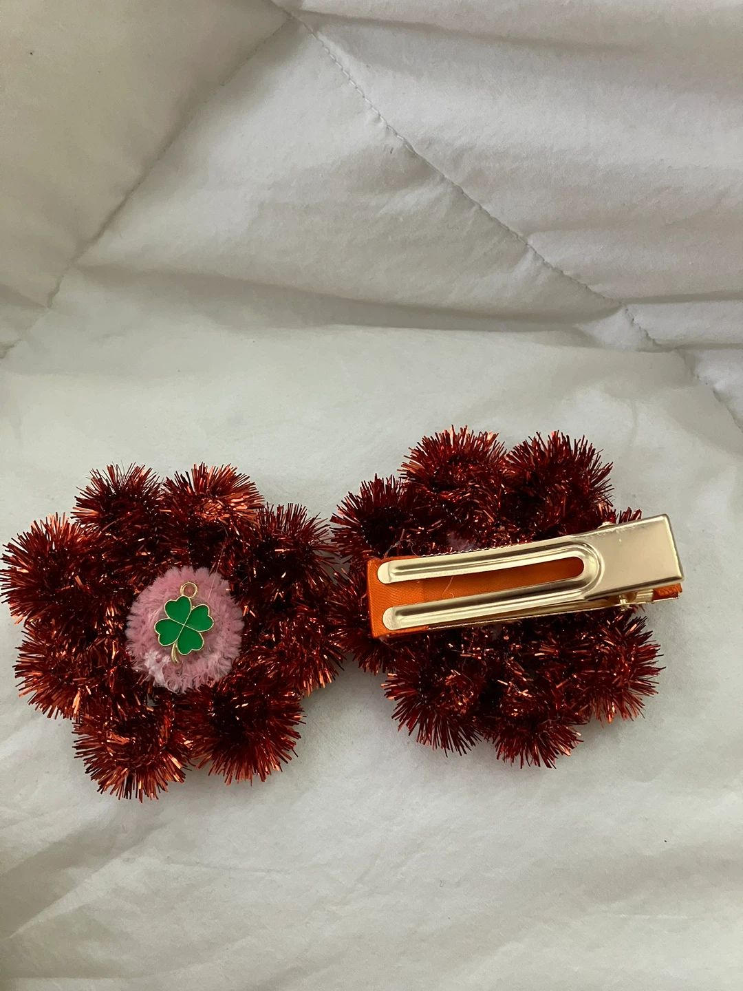 Flower Hair Clips - Red and Orange - photo 4
