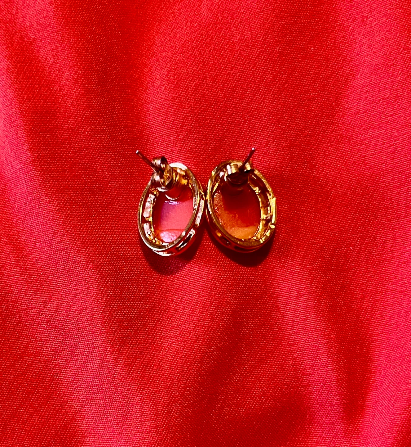 Vintage Cameo Earrings Gold Tone - photo 2
