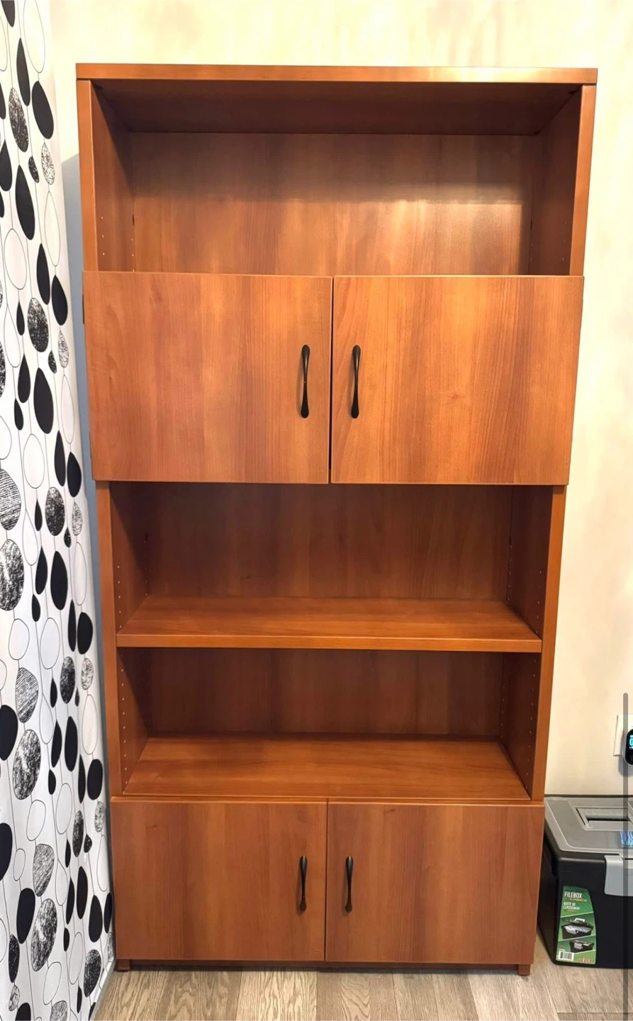 Wooden Bookshelf with Cabinet