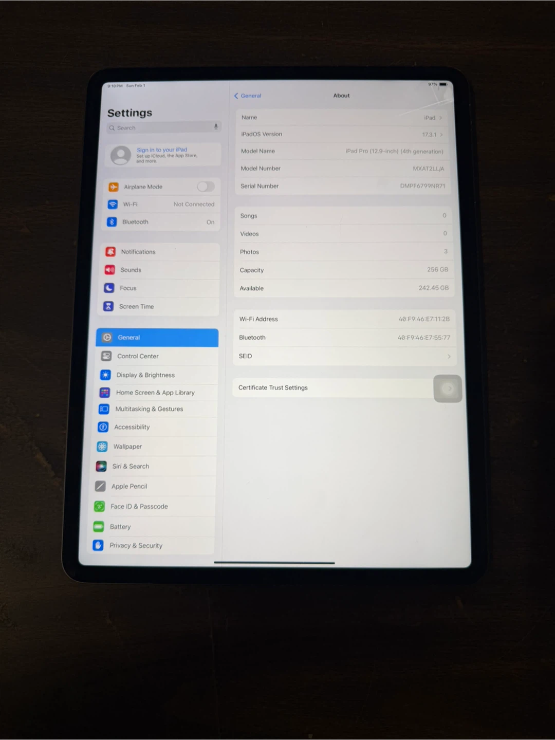 iPad Pro 4th Gen 12.9 Inch