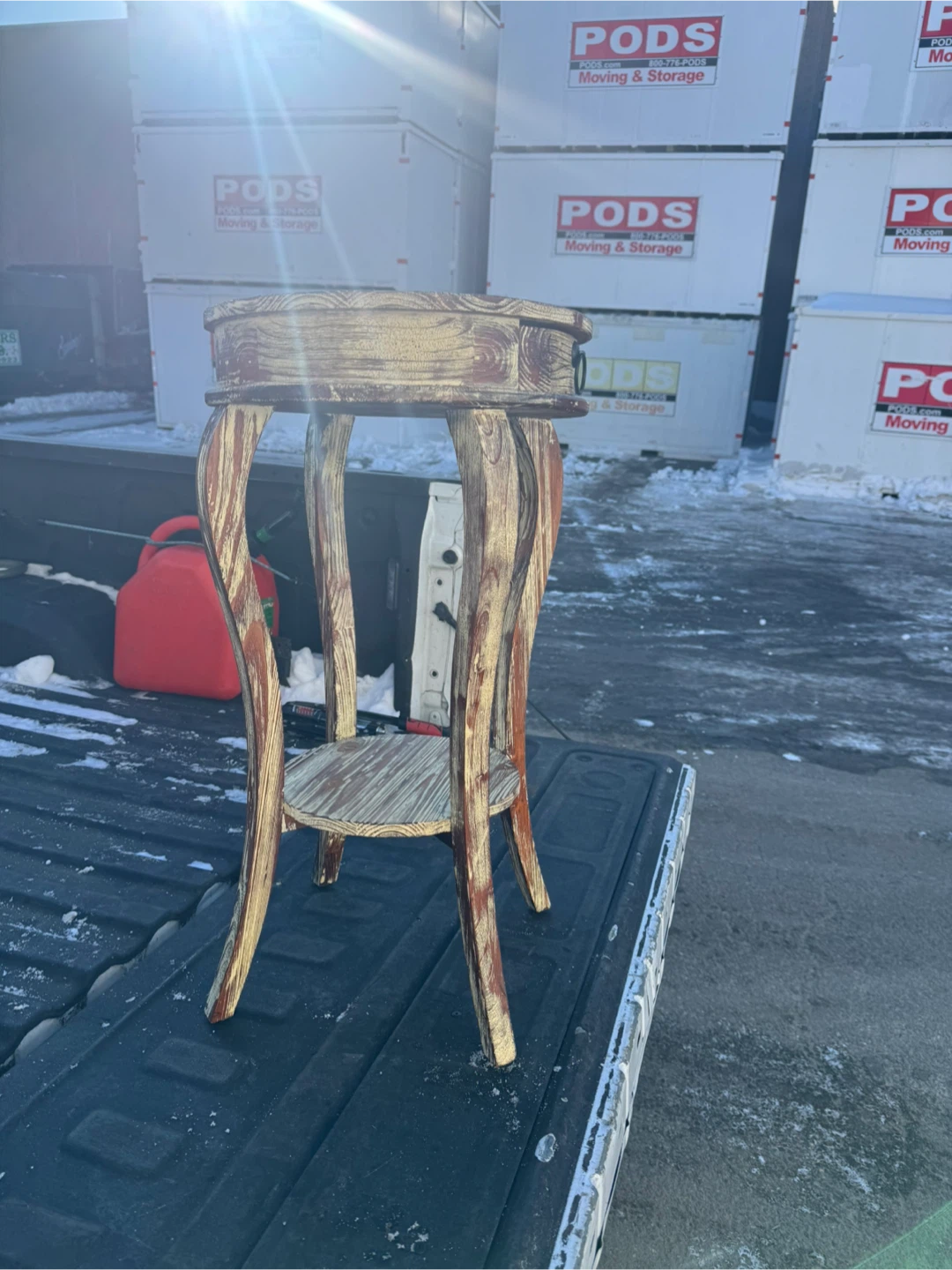 Carved Wood Accent Table with Drawer - photo 2